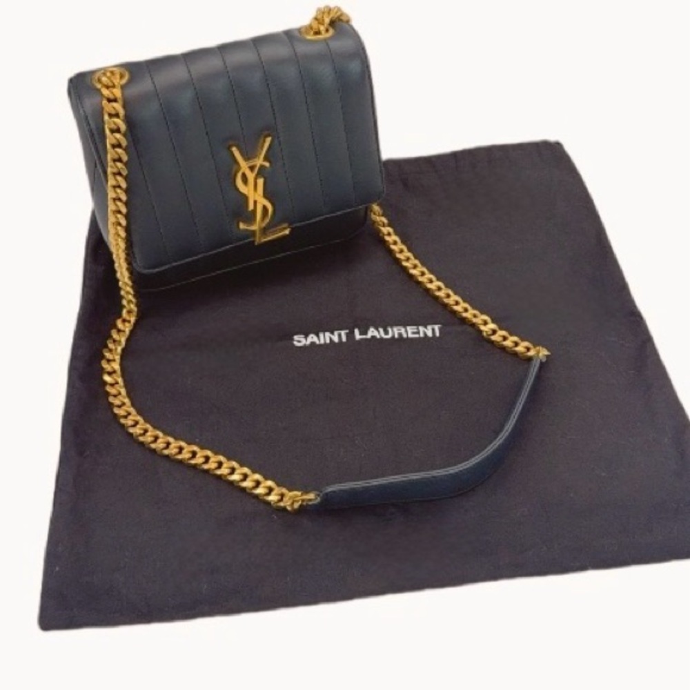 Yves Saint Laurent Leather Crossbody with Gold Chain - Like New!
